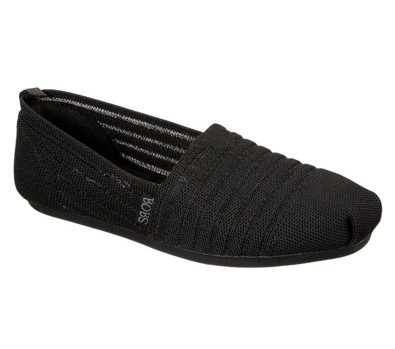 Skechers Bobs Plush - Golden Hour - Womens Flats Shoes Black [AU-BJ7603]